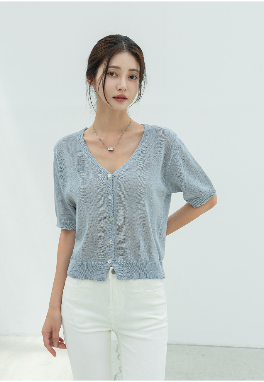 Needles Vネックシアーカーディガン Msize Needles Vネックシアー