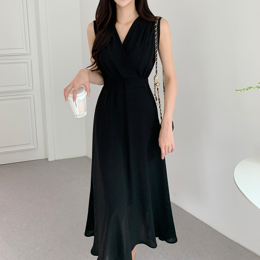 美品 rag&bone ノースリーブ クラックデザインワンピース ブラック 1418923_info_E584DCB3-0D9E-
