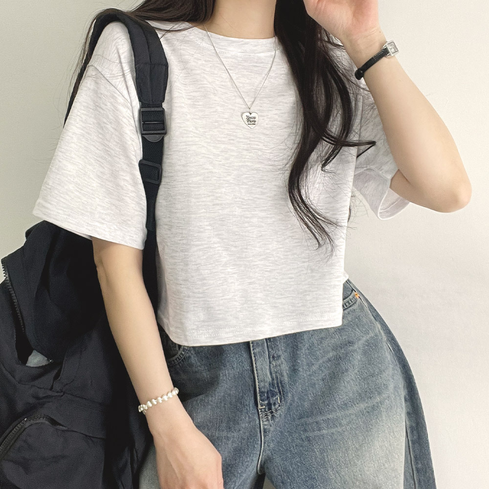 ソフトクロップド半袖Tシャツ | レディースファッション通販 - DHOLIC