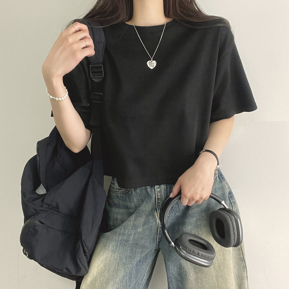 ソフトクロップド半袖Tシャツ | レディースファッション通販 - DHOLIC