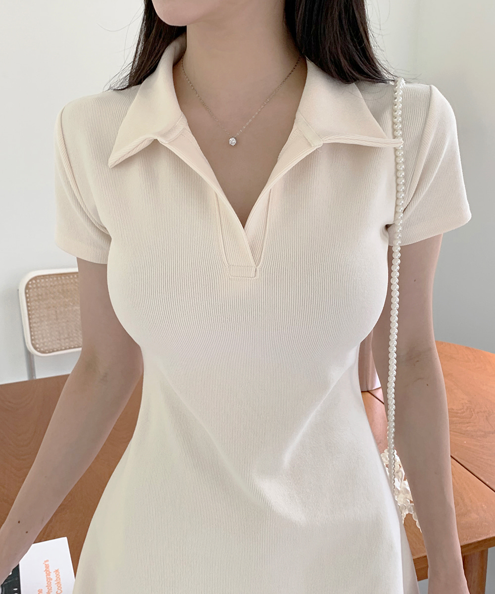 スキッパー半袖ミニフレアワンピース | レディースファッション