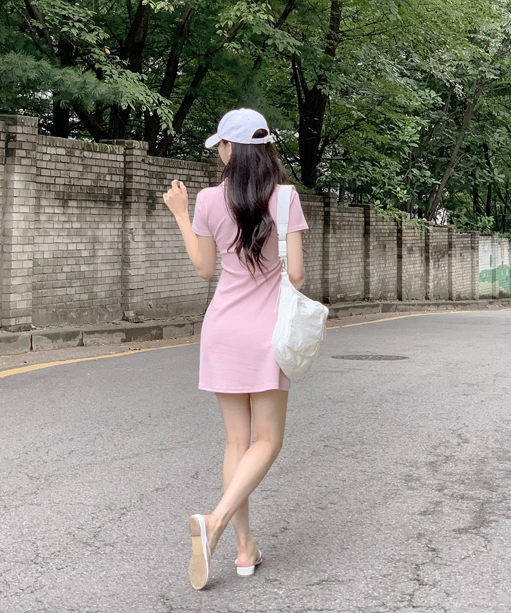 スキッパー半袖ミニフレアワンピース | レディースファッション通販