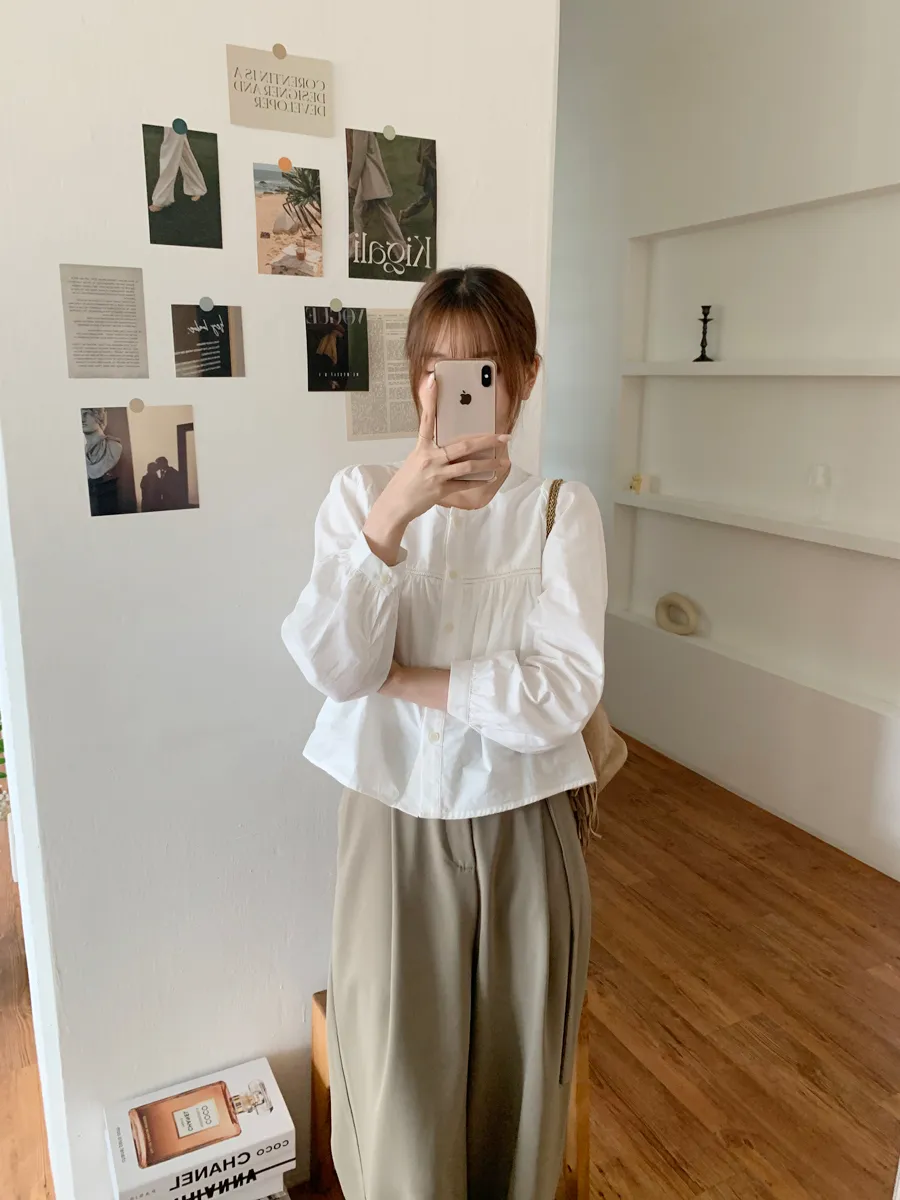 블라우스 모델 착용 이미지-S1L48