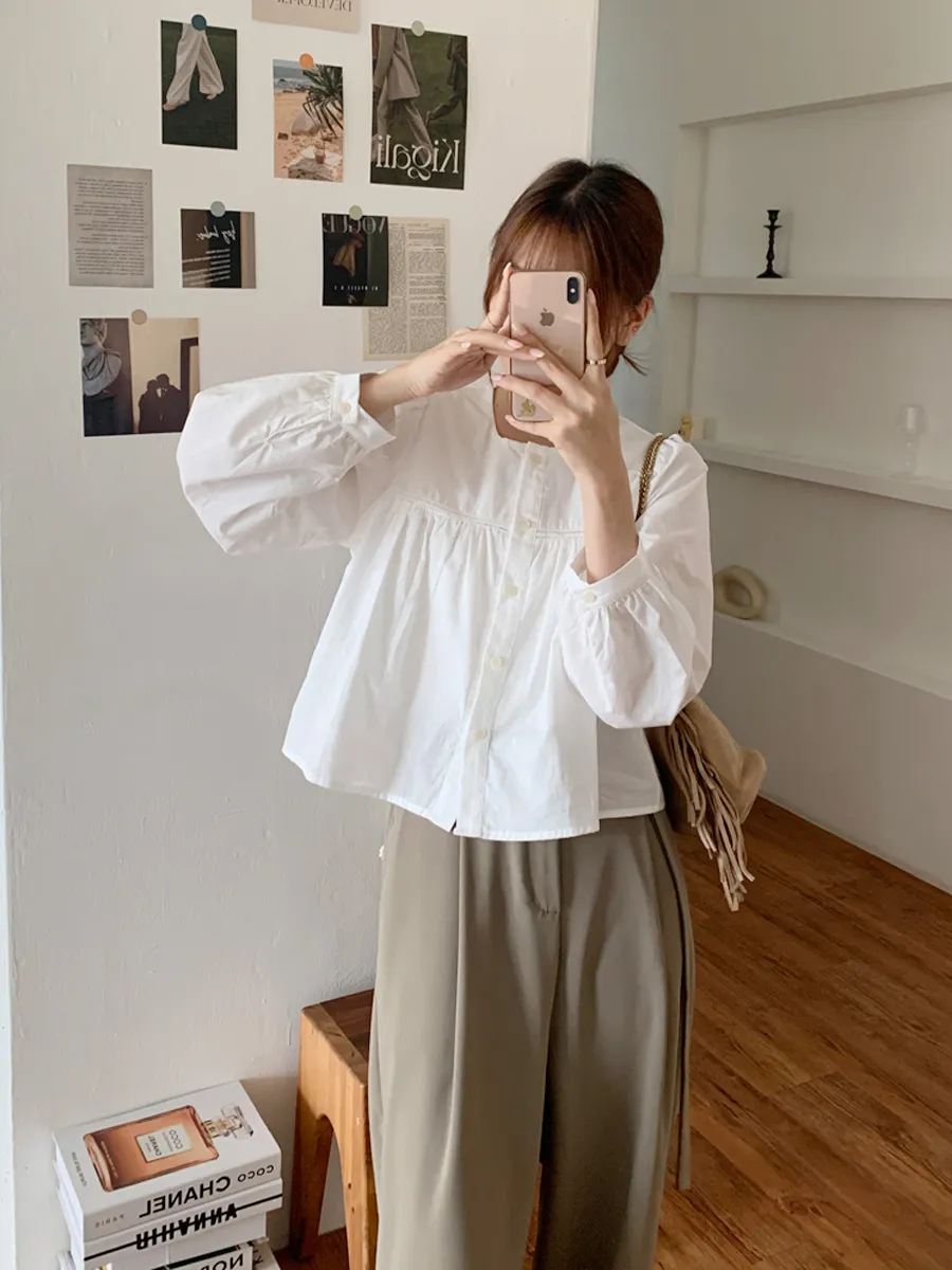 블라우스 모델 착용 이미지-S1L44