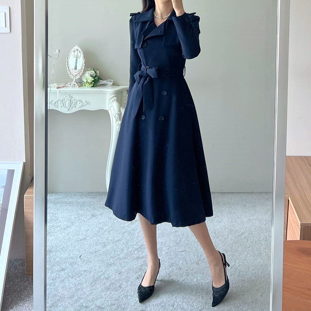 【定価9,800円】✨ダブルボタントレンチワンピース ダブルボタントレンチワンピース[品番：MKSW0038794]｜dazzlin