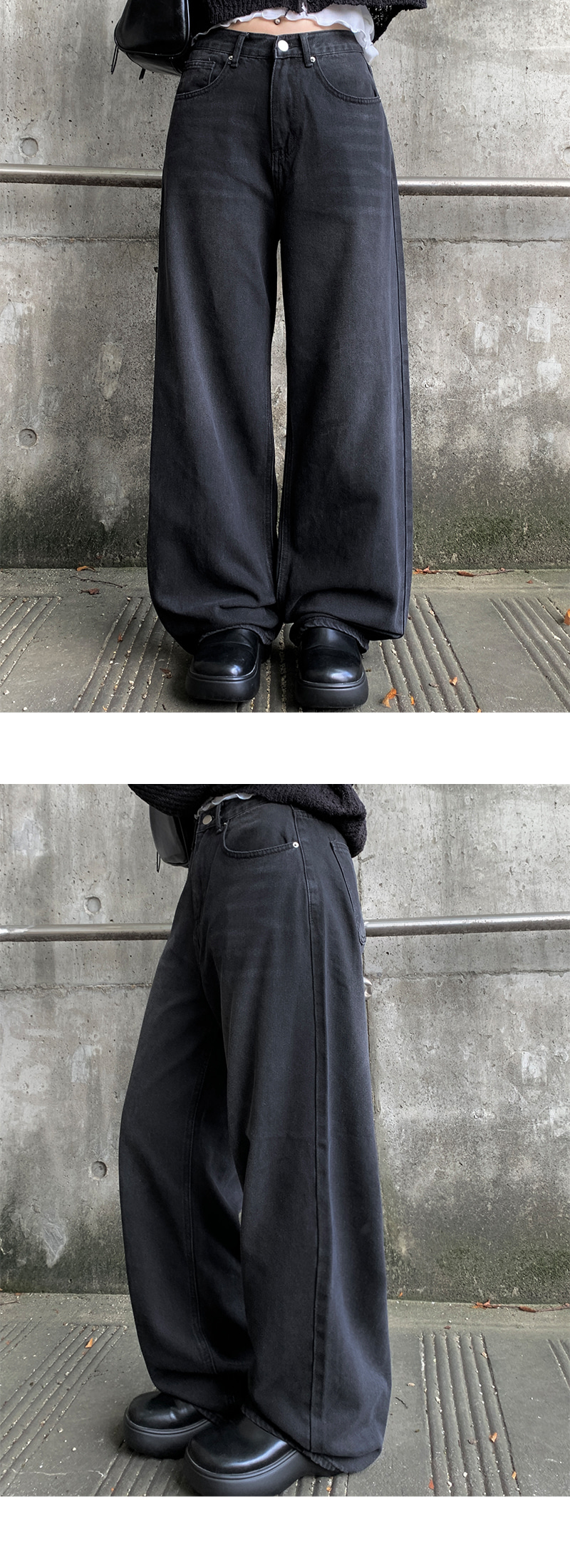 ブラックワイドデニムパンツ | レディースファッション通販 - DHOLIC