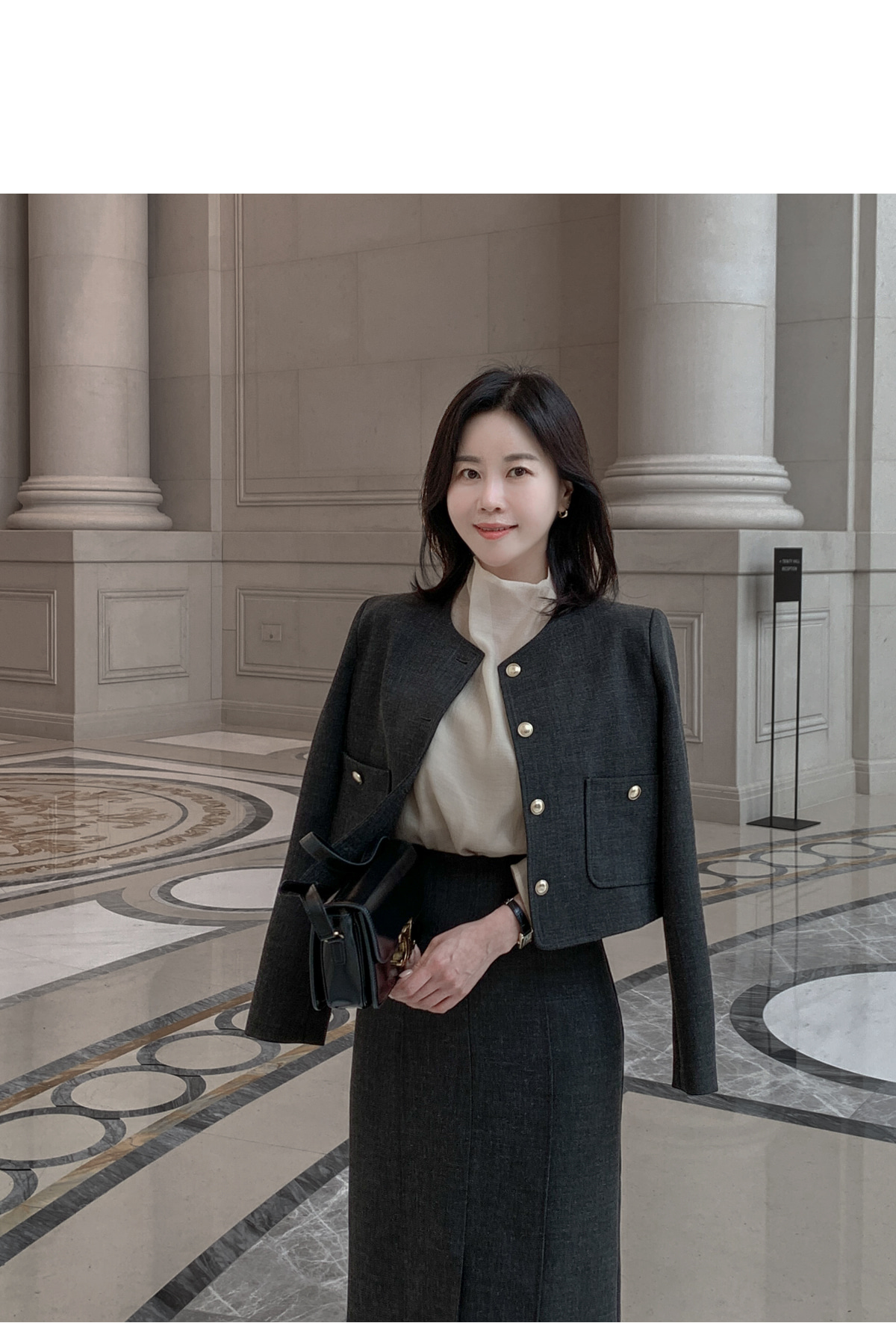 ラウンドネックツーポケジャケット | レディースファッション通販 - DHOLIC