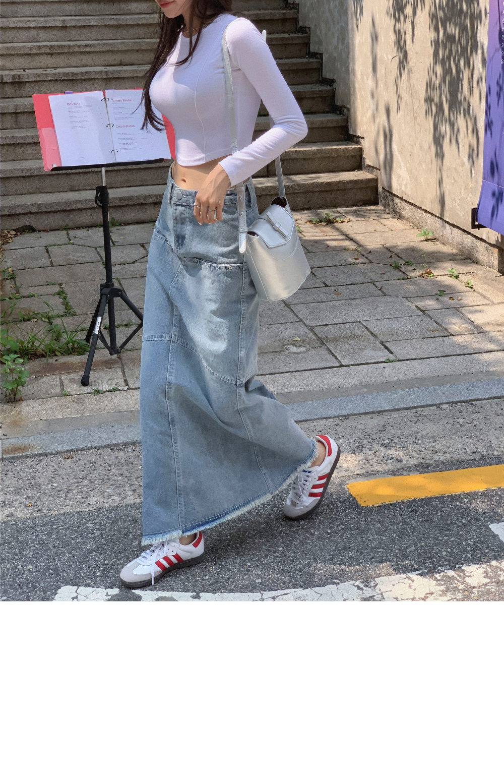 フレイドポケットマキシマーメイドデニムスカート | レディース