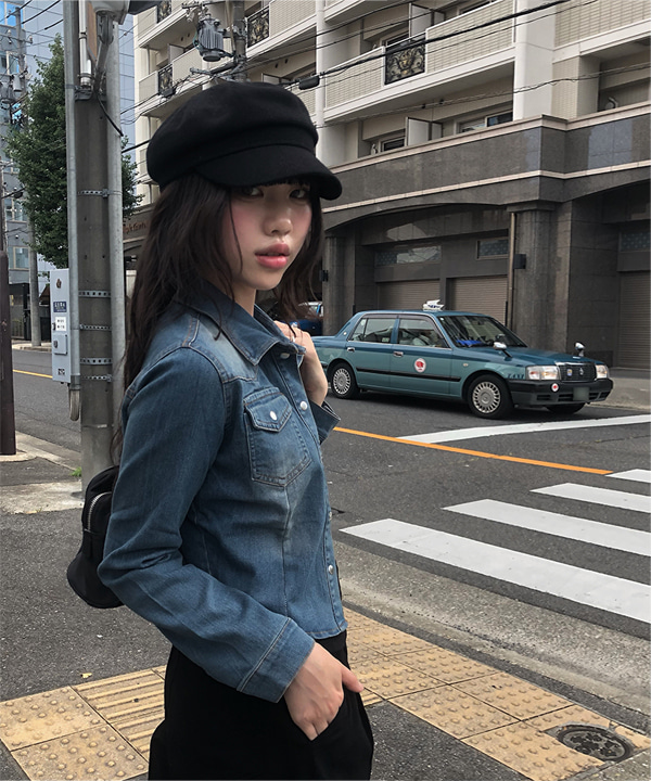 ツーポケセミクロップドデニムシャツ | レディースファッション通販