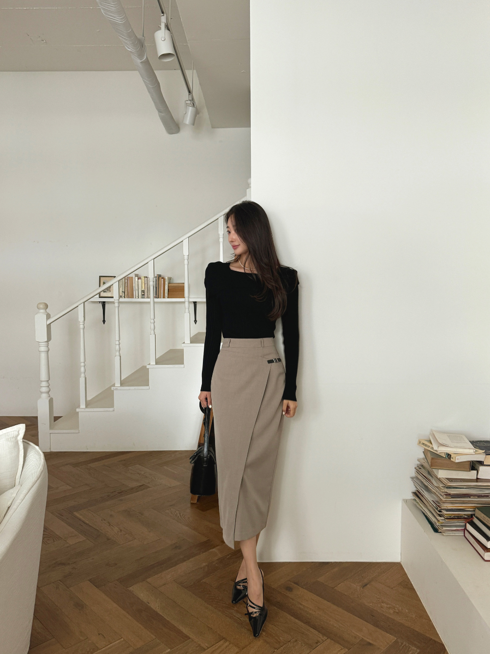 ✨極美品✨ エルメス ロングラップ スカート ドレープ ロング