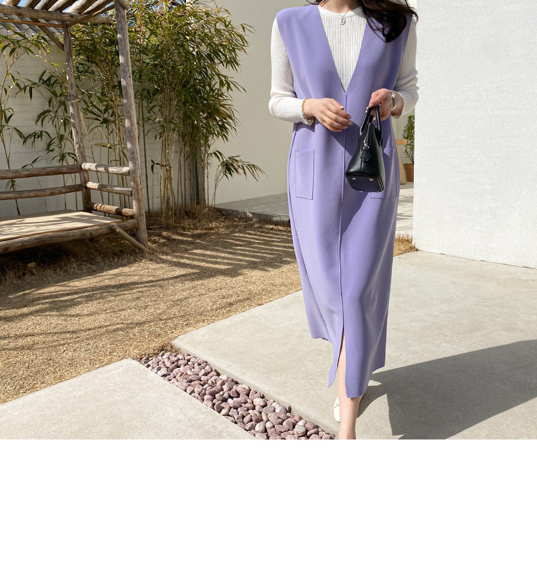 ツーボタンスリーブレスワンピース | レディースファッション通販 - DHOLIC