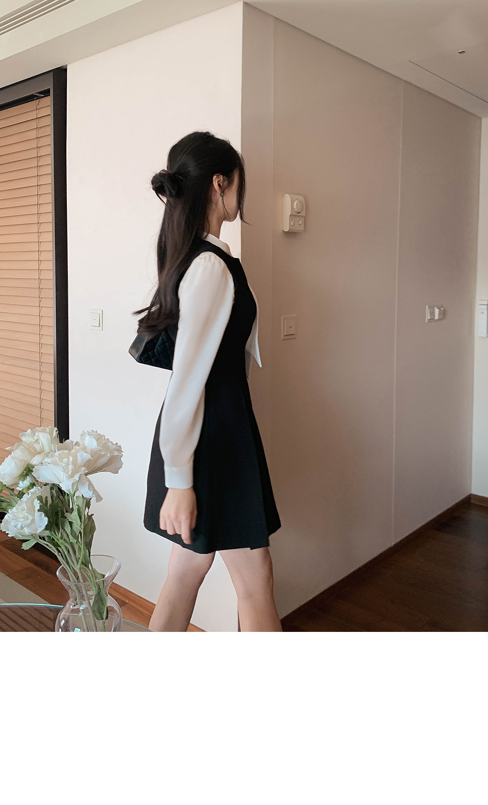 [関税込み 国内発送 Lauren R L] ２P＊Aラインプリーツワンピ 2WAY プリーツワンピース L/Cオックス | OPノースリーブ