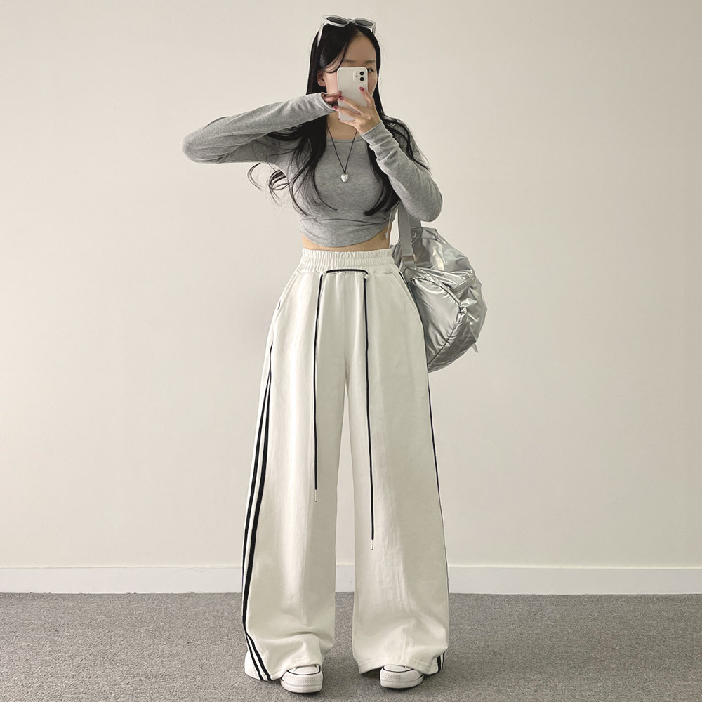 2TYPEストラップトラックスウェットパンツ | レディースファッション