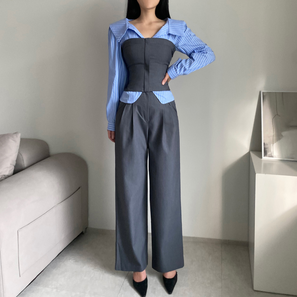 so.C.huソクチュウオーロラドッキングシャーリングトップスマーメイド