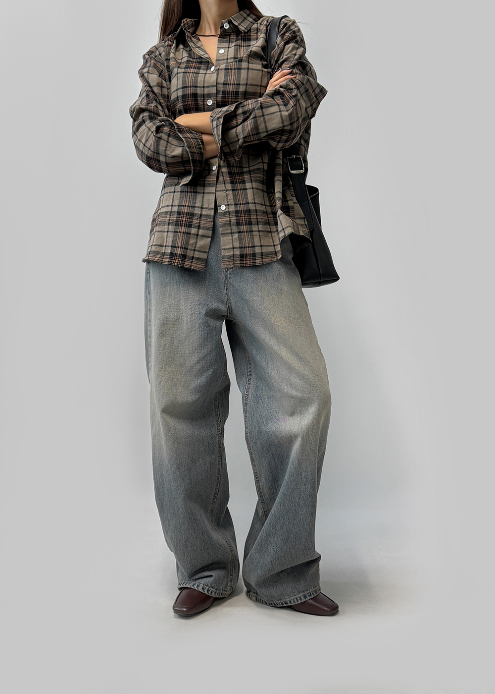 ビンテージグラデウォッシュワイドデニムパンツ | レディース