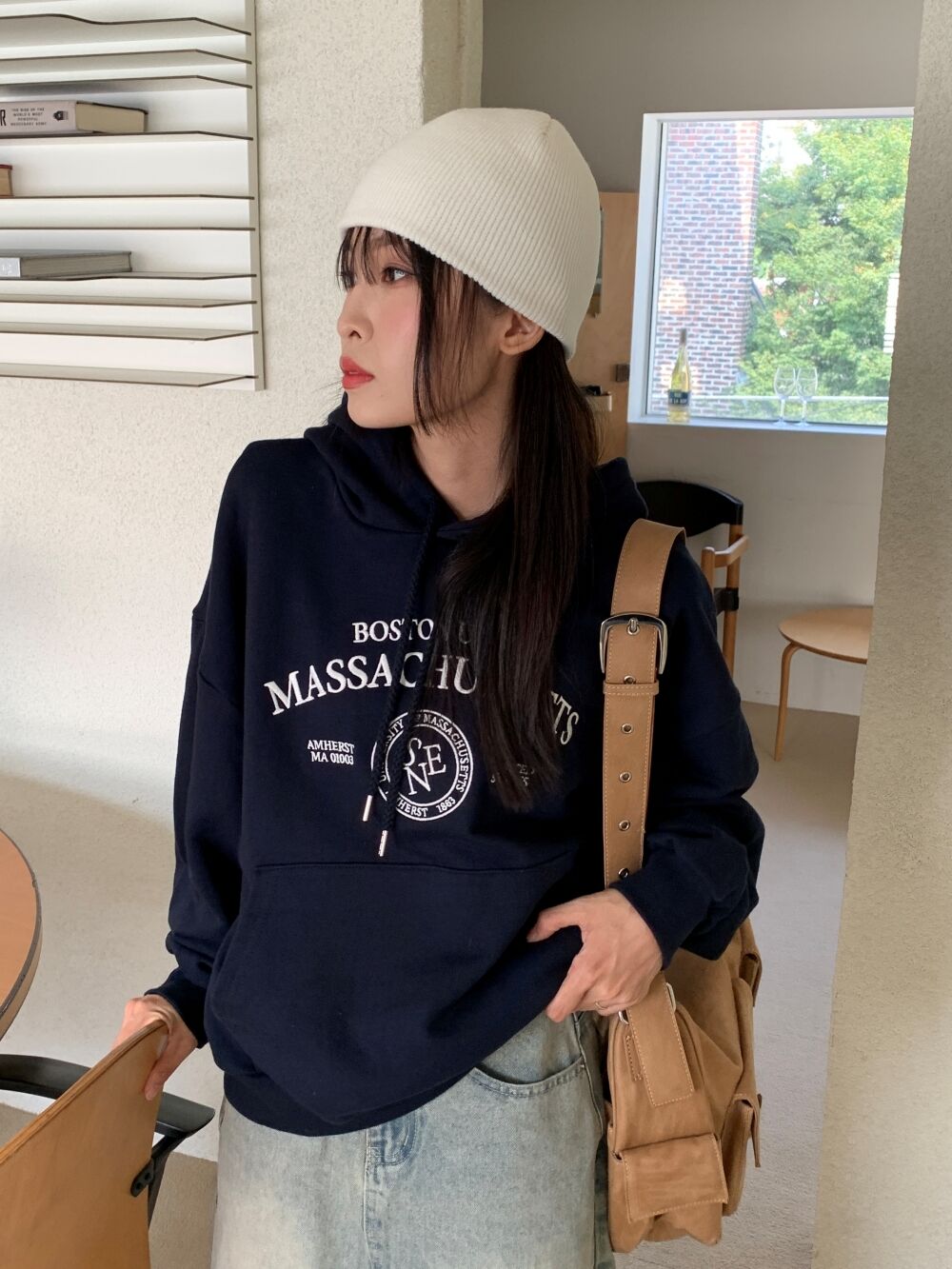 38　BURBERRY BLUE LABEL　定番チェックのパーカーカットソー