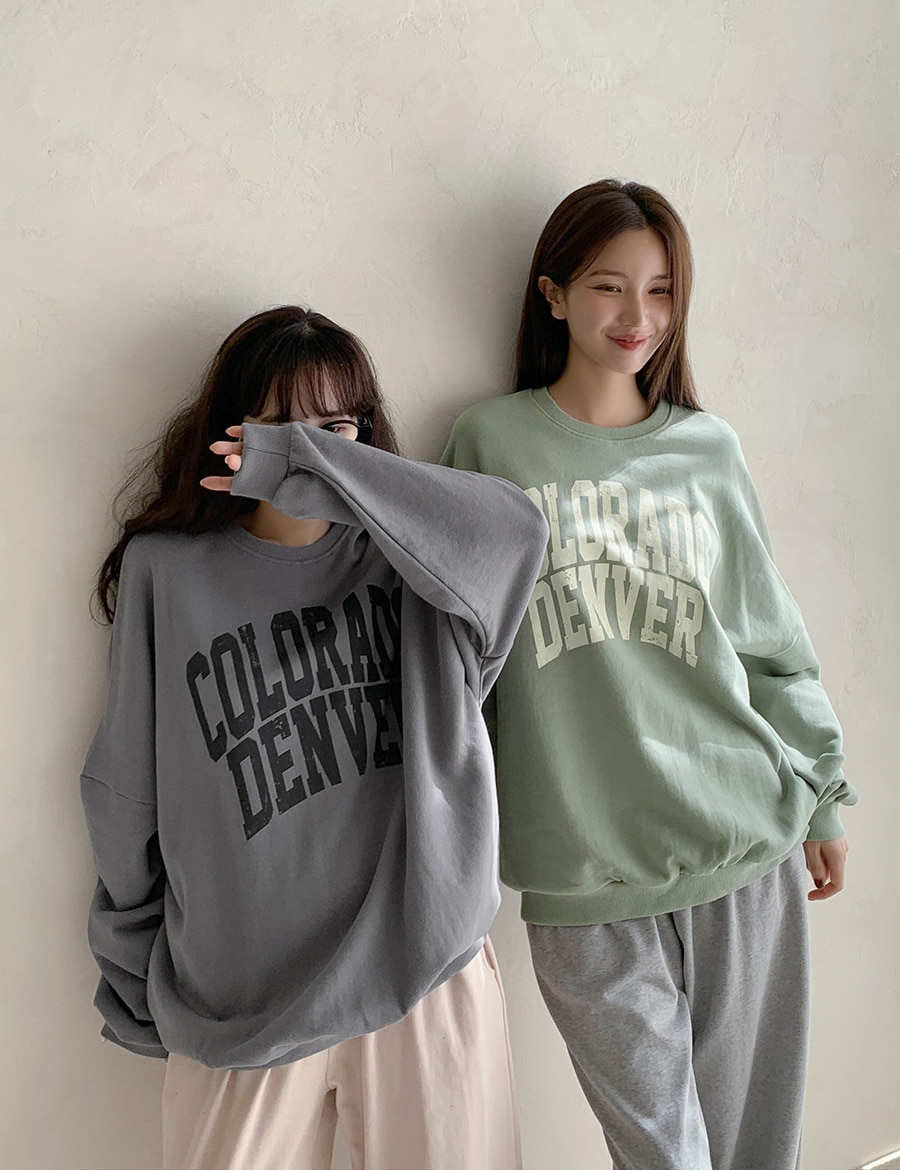 DENVERプリント オーバーサイズスウェット グレー DENVERプリントボクシースウェット | レディースファッション通販 - DHOLIC