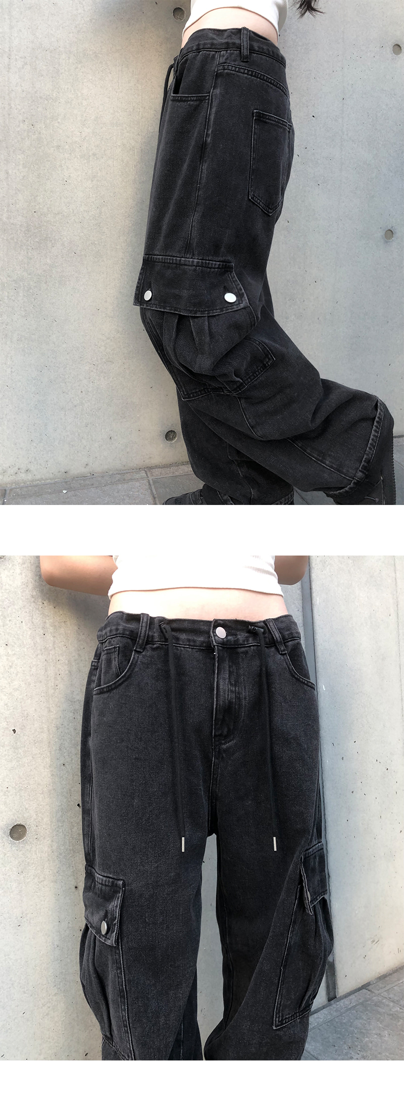 giunon ドロストカーゴパンツ　　ブラック　ジウノン　カーゴデニムパンツ giunon ドロストカーゴパンツ ブラック ジウノン カーゴデニムパンツ