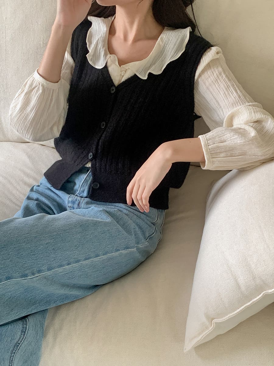 SEEBY Chloe綿ニットベスト　カーキ色黒ボタン 楽天市場】【20％OFF】SALE【M.M.O.03-13】透かし柄網みプル