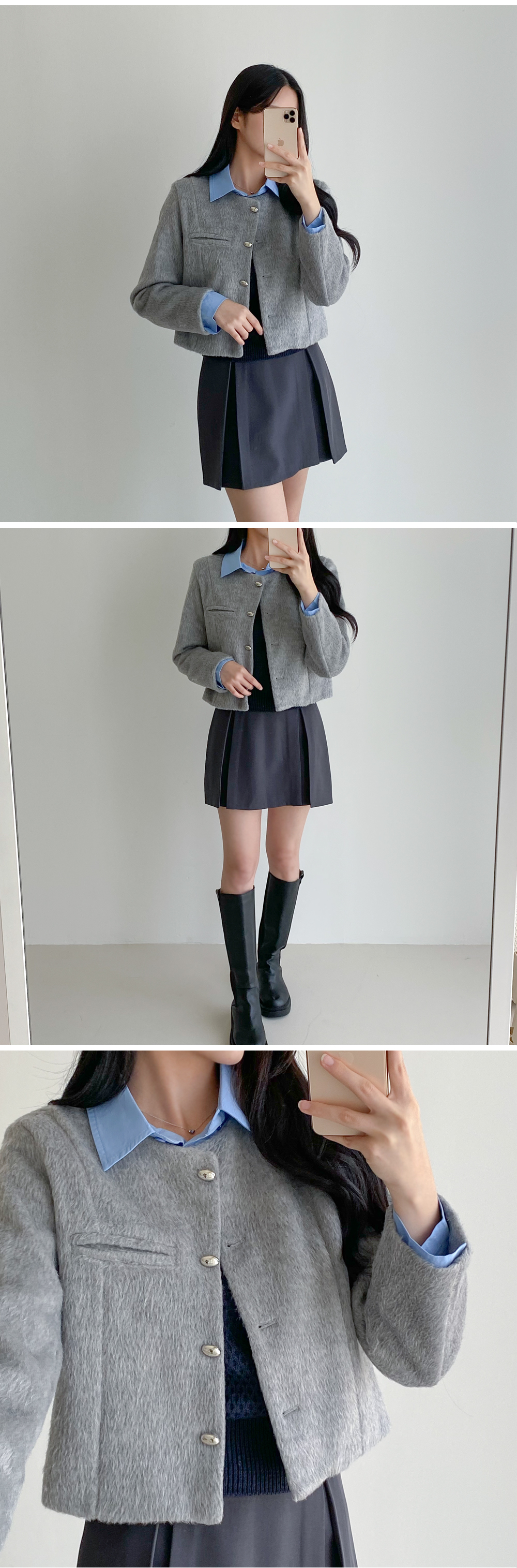 ニットベストレイヤード風シャツ | レディースファッション通販 - DHOLIC