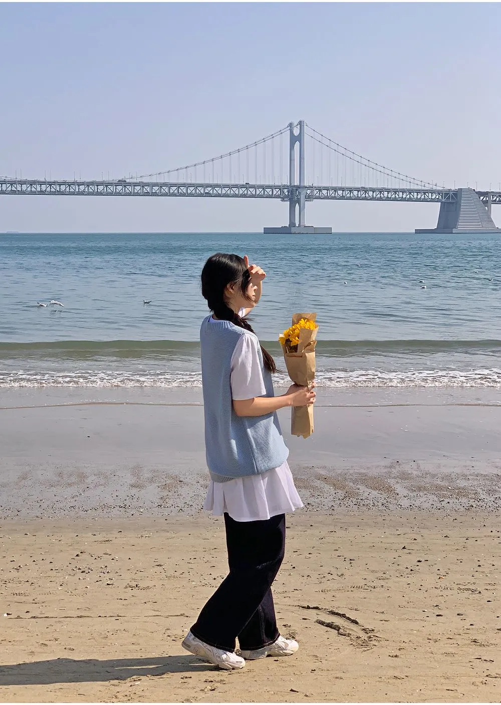 달콤양두 V넥루즈핏 니트조끼