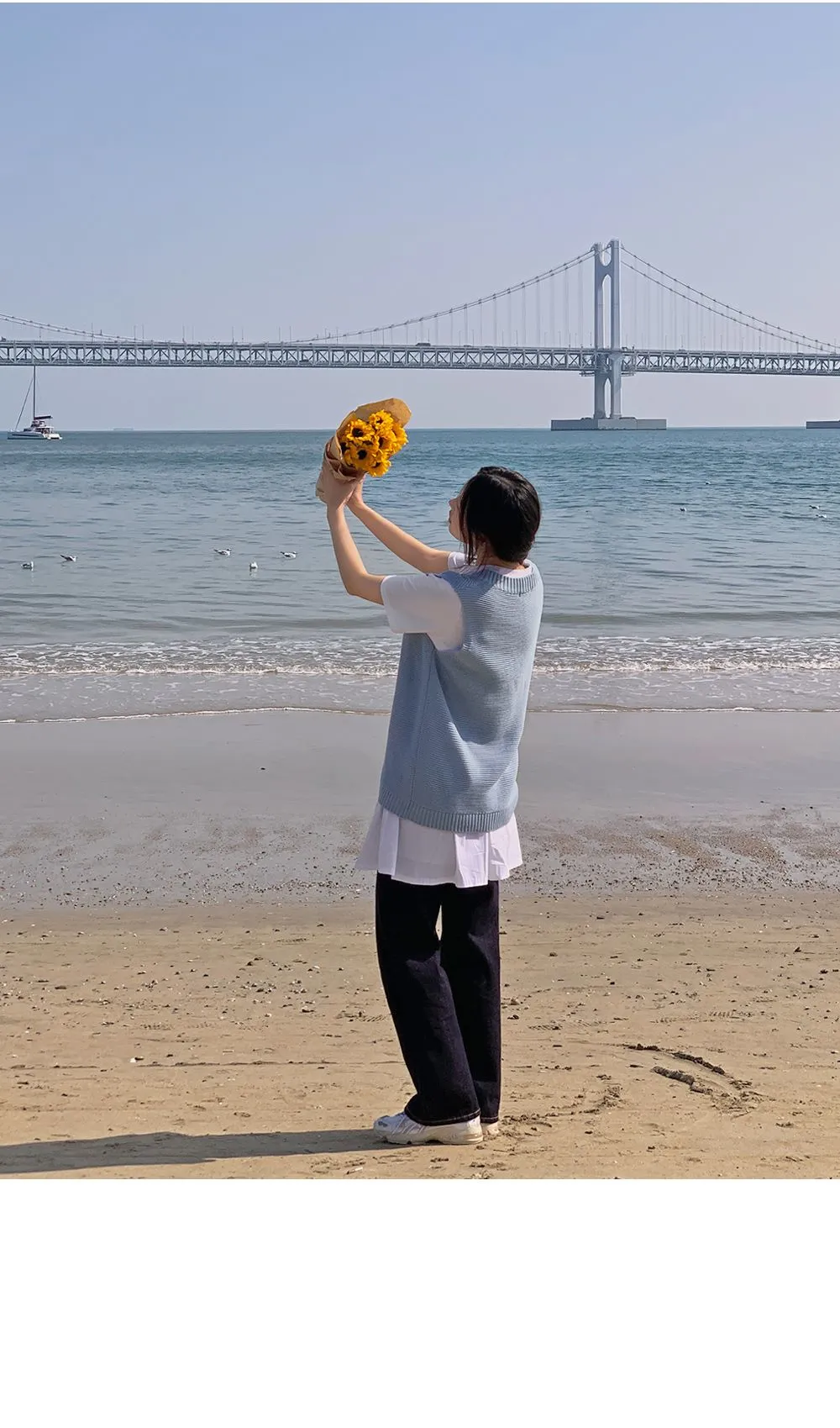 달콤양두 V넥루즈핏 니트조끼