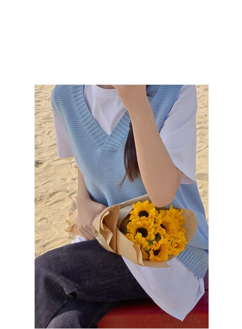 달콤양두 V넥루즈핏 니트조끼