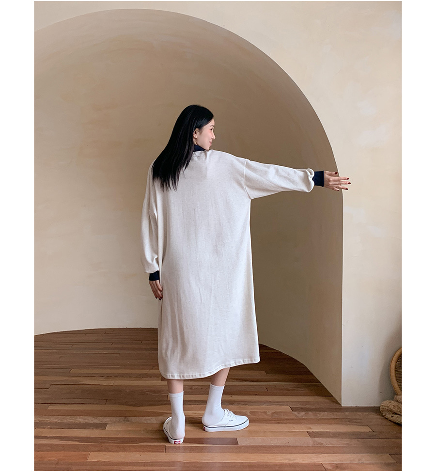 配色カラーレタリングロングワンピース | レディースファッション通販