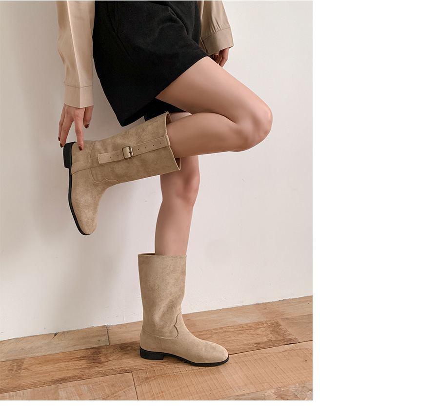 サイドベルトエコスエードブーツ | レディースファッション通販 - DHOLIC