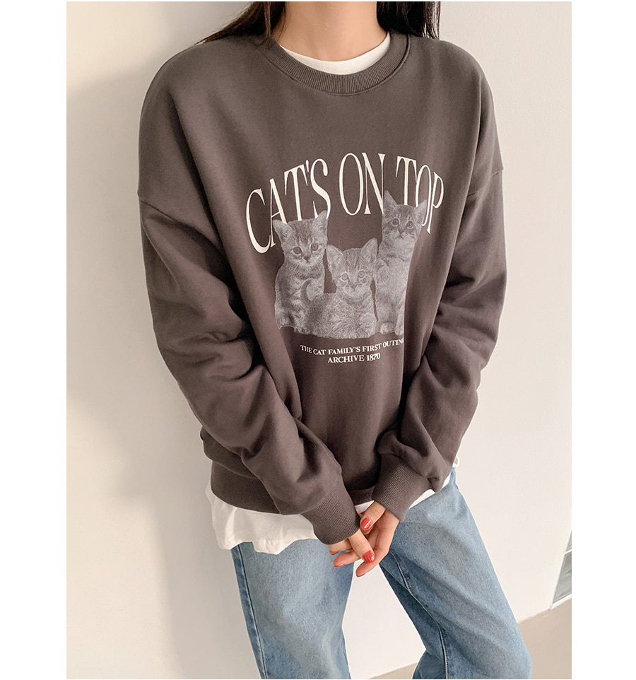 スリーキャットプリントスウェット | レディースファッション通販 - DHOLIC