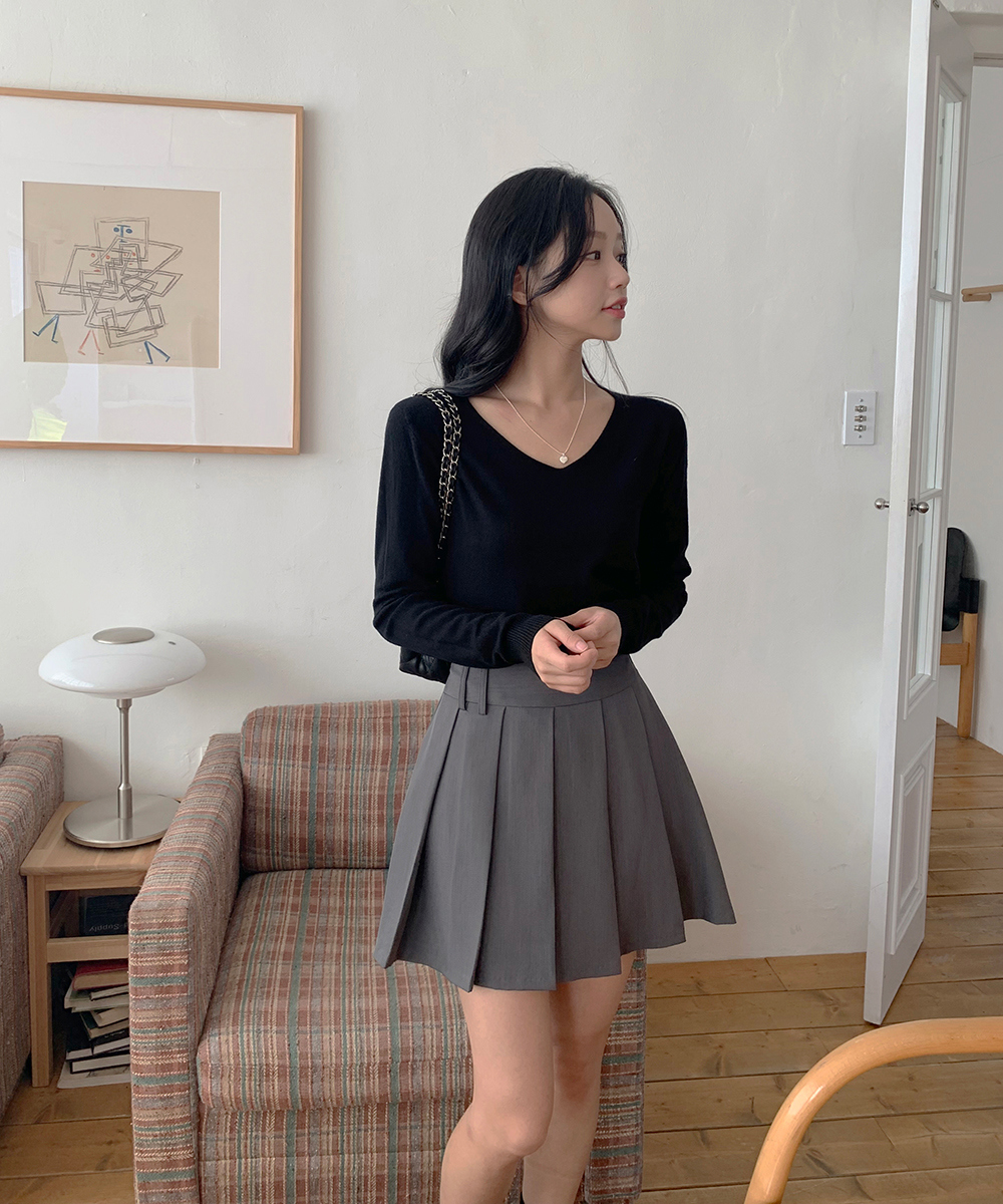 ダブルループミニプリーツスカート | レディースファッション通販 - DHOLIC