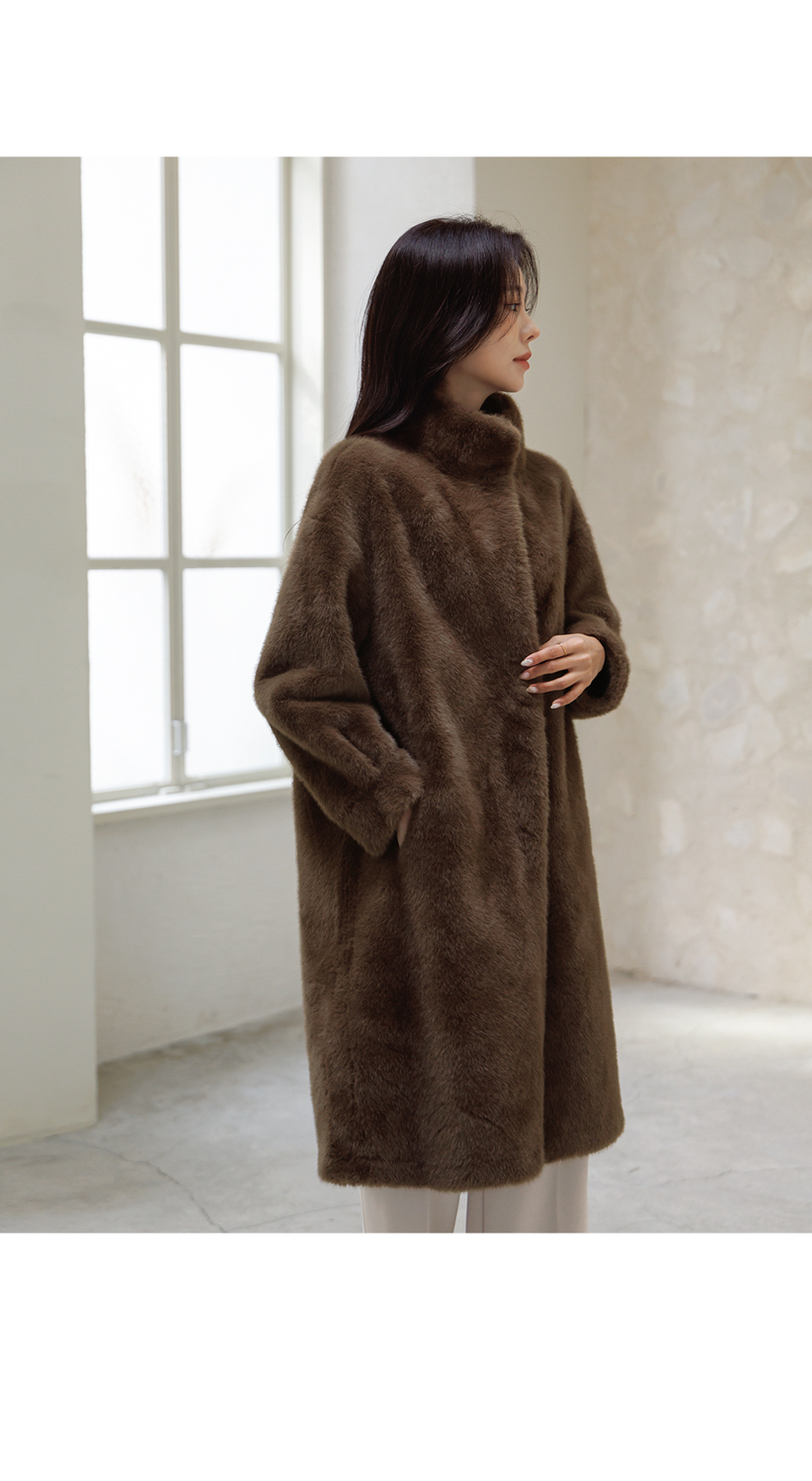 フェイクファーショートコート - ブラウン | ZARA Japan / 日本