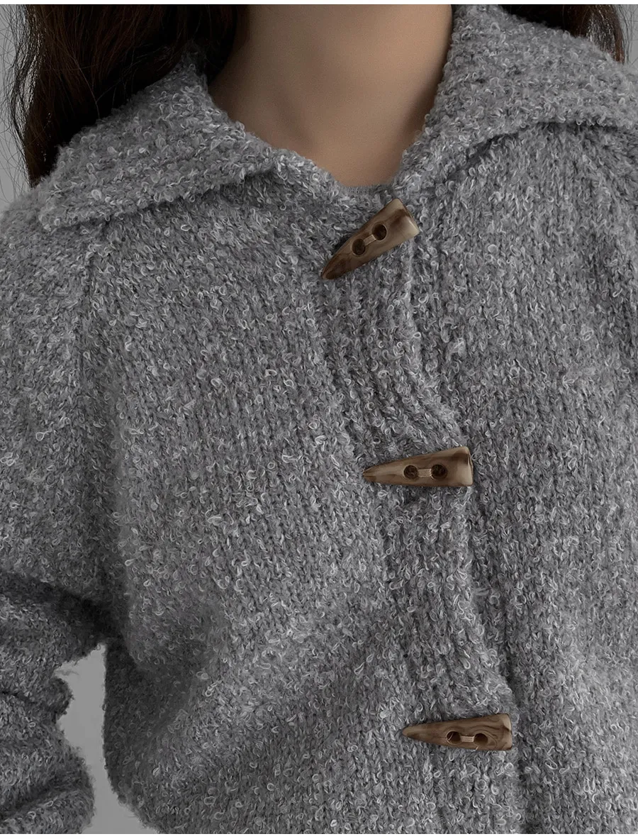 トグルボタンブークレカーディガン | レディースファッション通販 - DHOLIC 