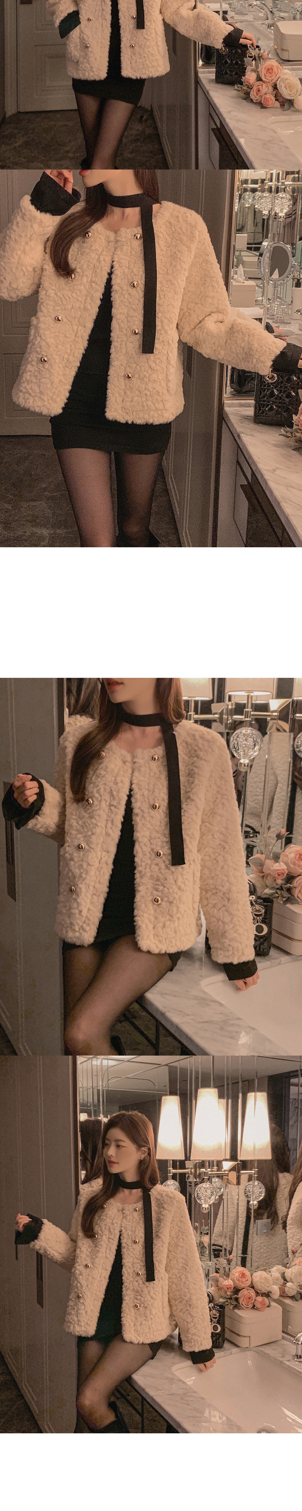 ダブルゴールドボタンエコファージャケット | レディースファッション