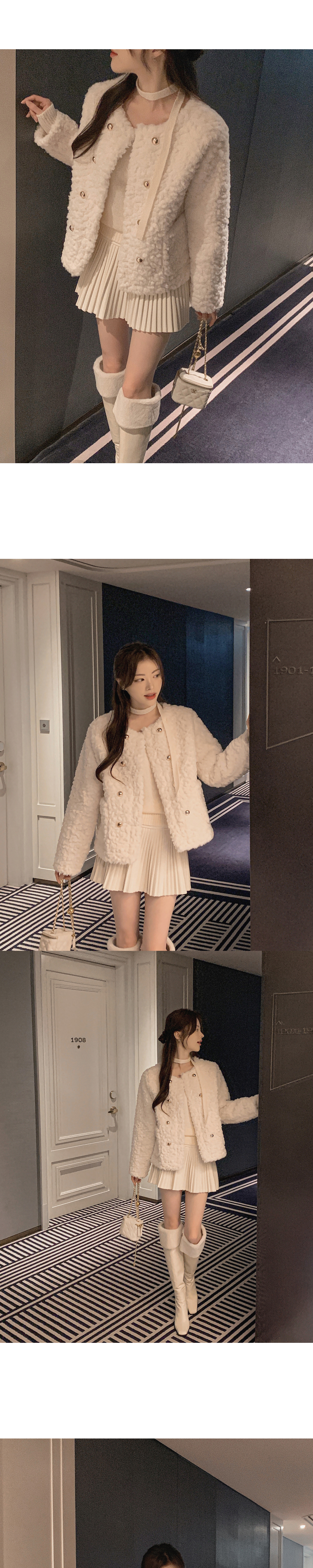 ダブルゴールドボタンエコファージャケット | レディースファッション