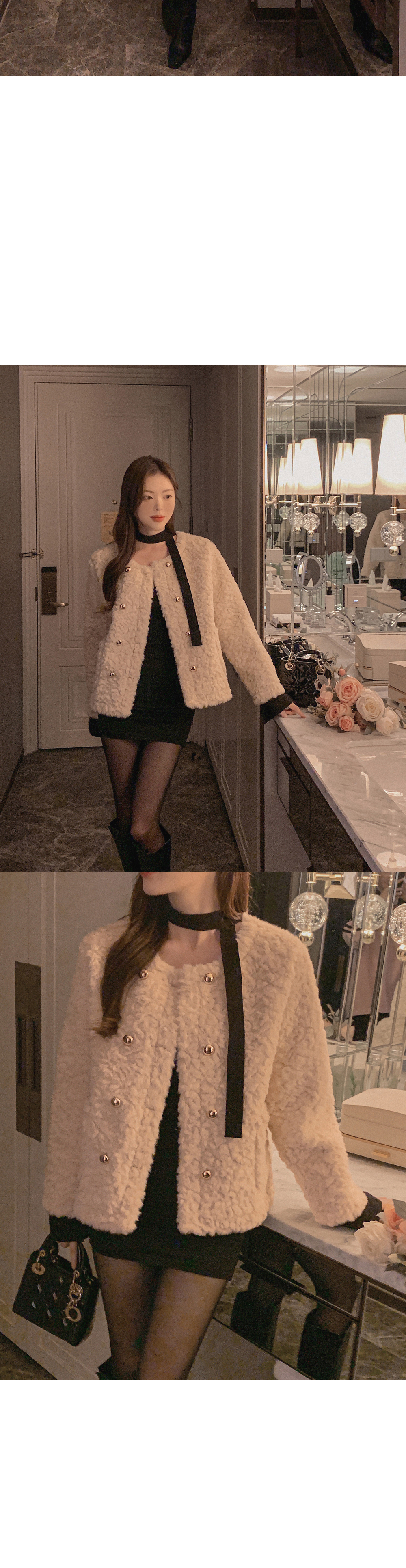 ダブルゴールドボタンエコファージャケット | レディースファッション