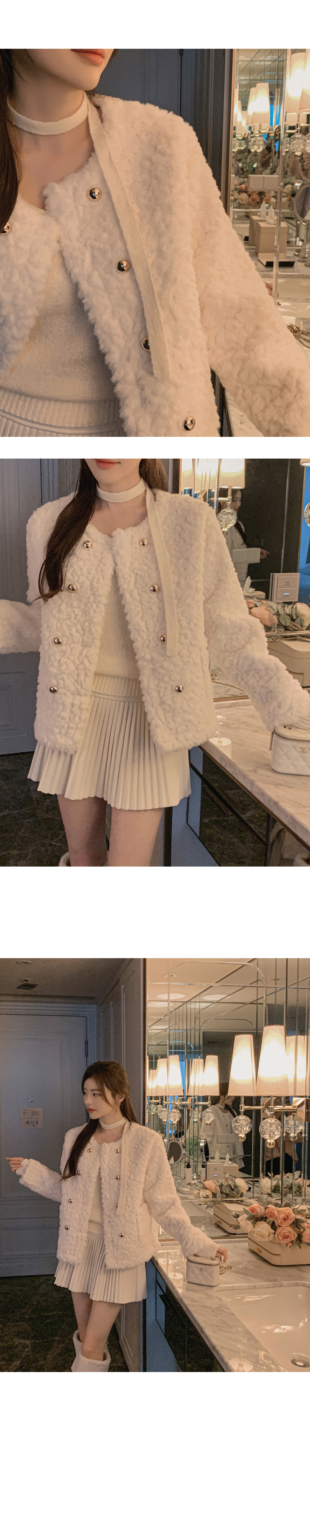 ダブルゴールドボタンエコファージャケット | レディースファッション