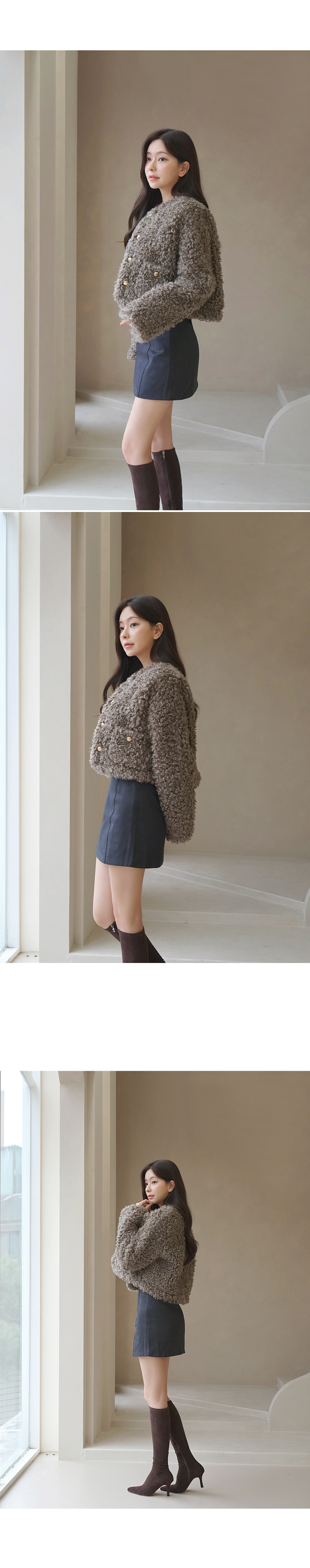 COCON JAPAN ムートン パッチワーク リアルファージャケット COCON JAPAN ムートン パッチワーク リアルファージャケット