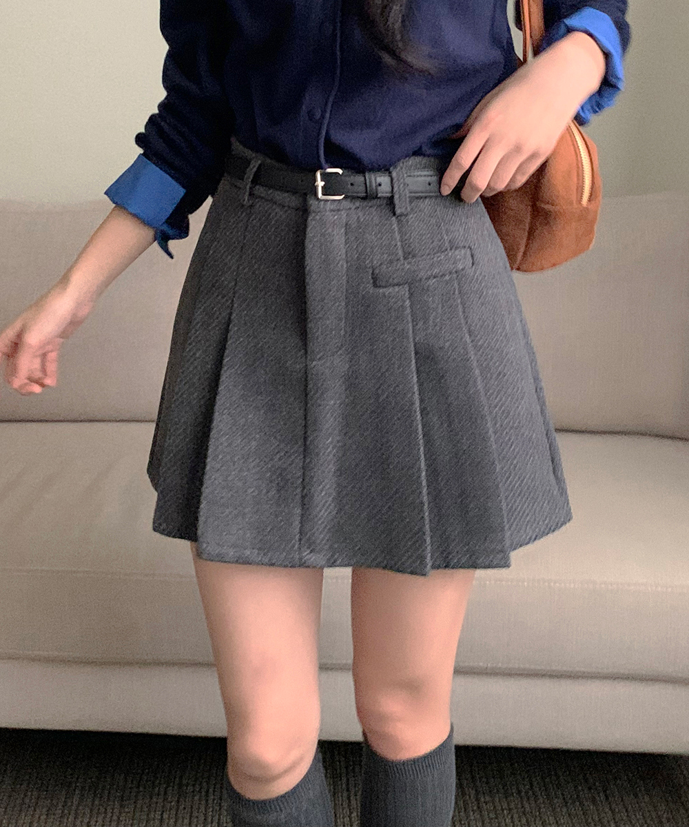 メルトンタッチプリーツミニスカート | レディースファッション通販