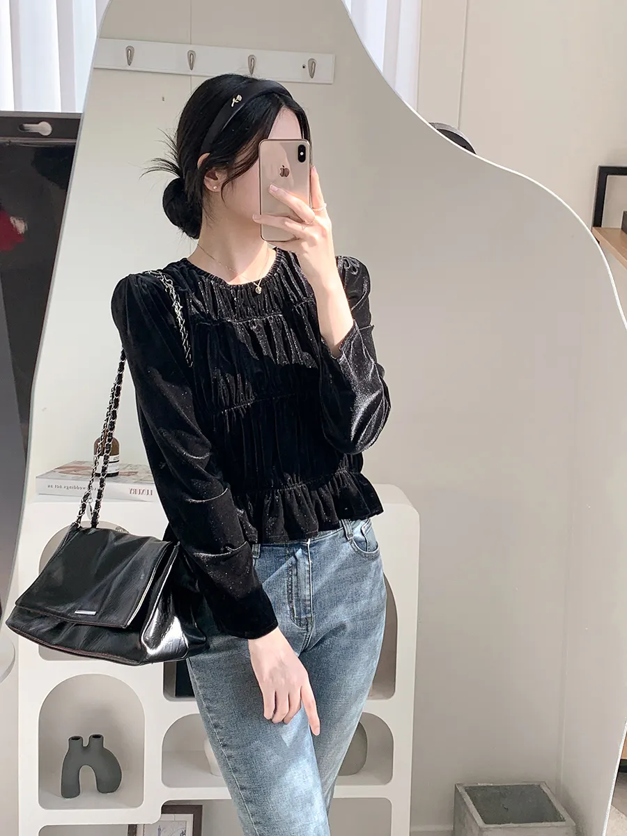 긴팔 티셔츠 모델 착용 이미지-S1L37