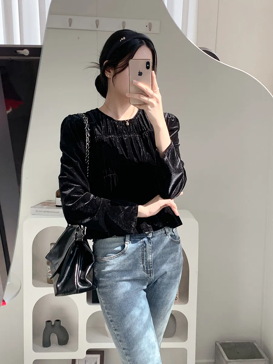 긴팔 티셔츠 모델 착용 이미지-S1L35