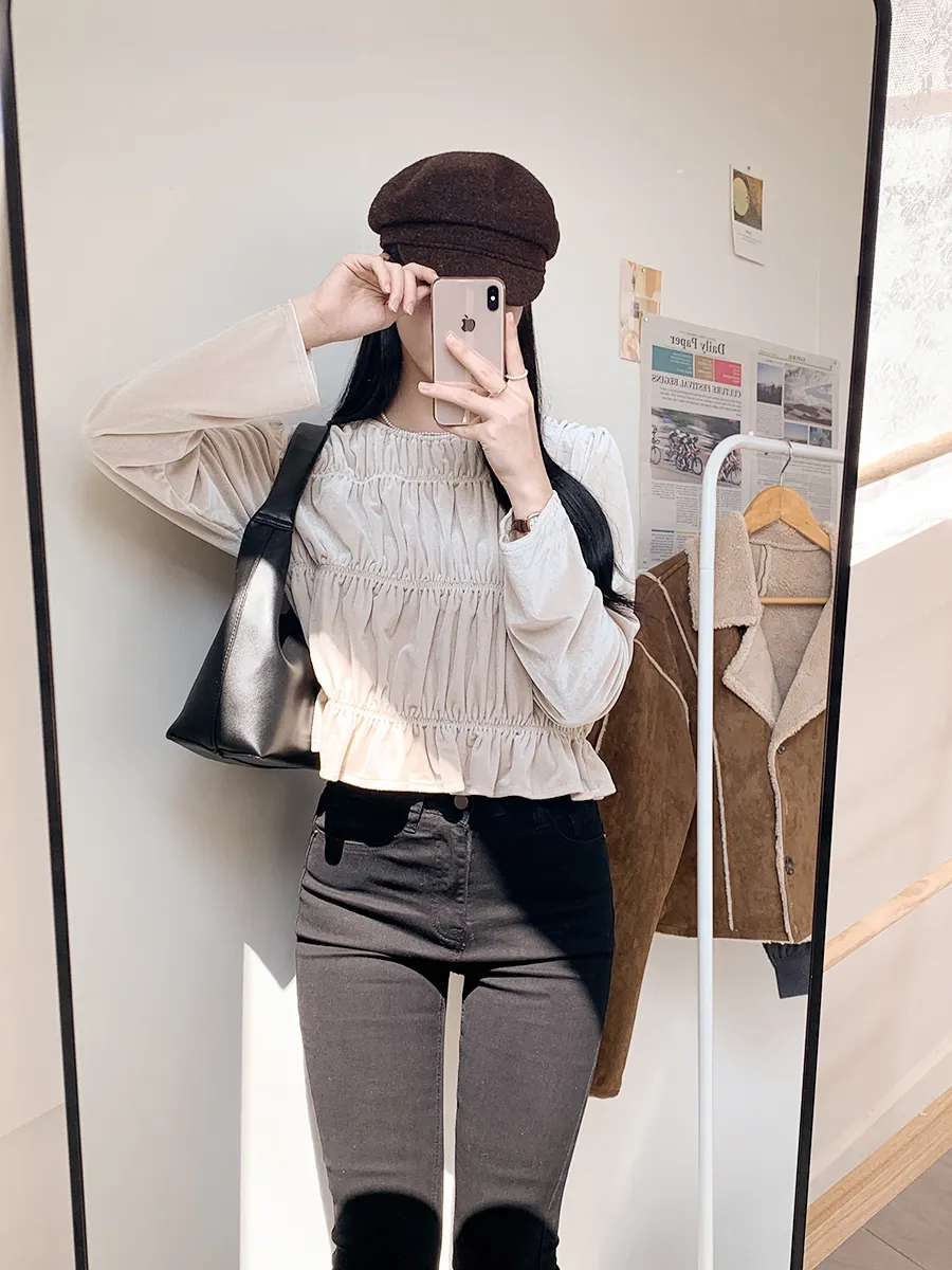 긴팔 티셔츠 모델 착용 이미지-S1L17