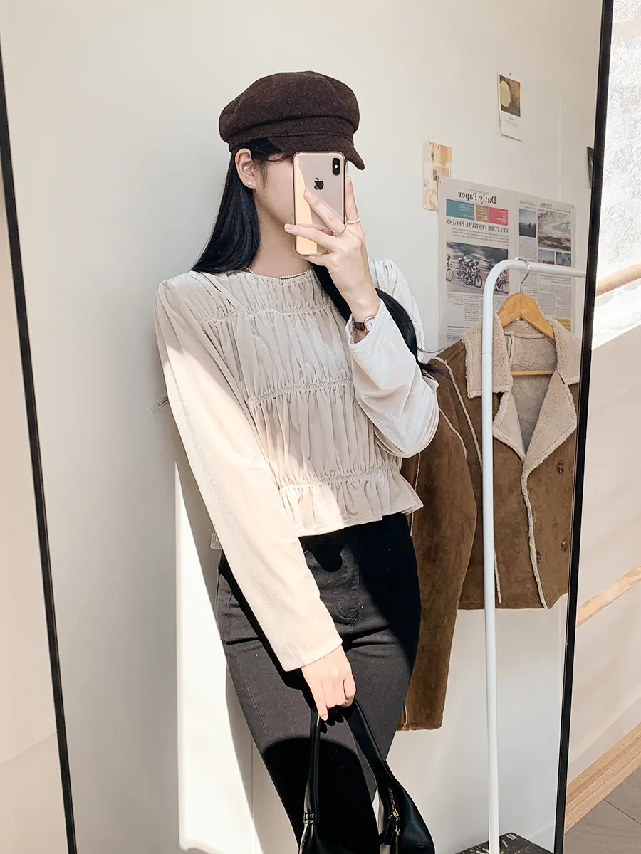 긴팔 티셔츠 모델 착용 이미지-S1L16