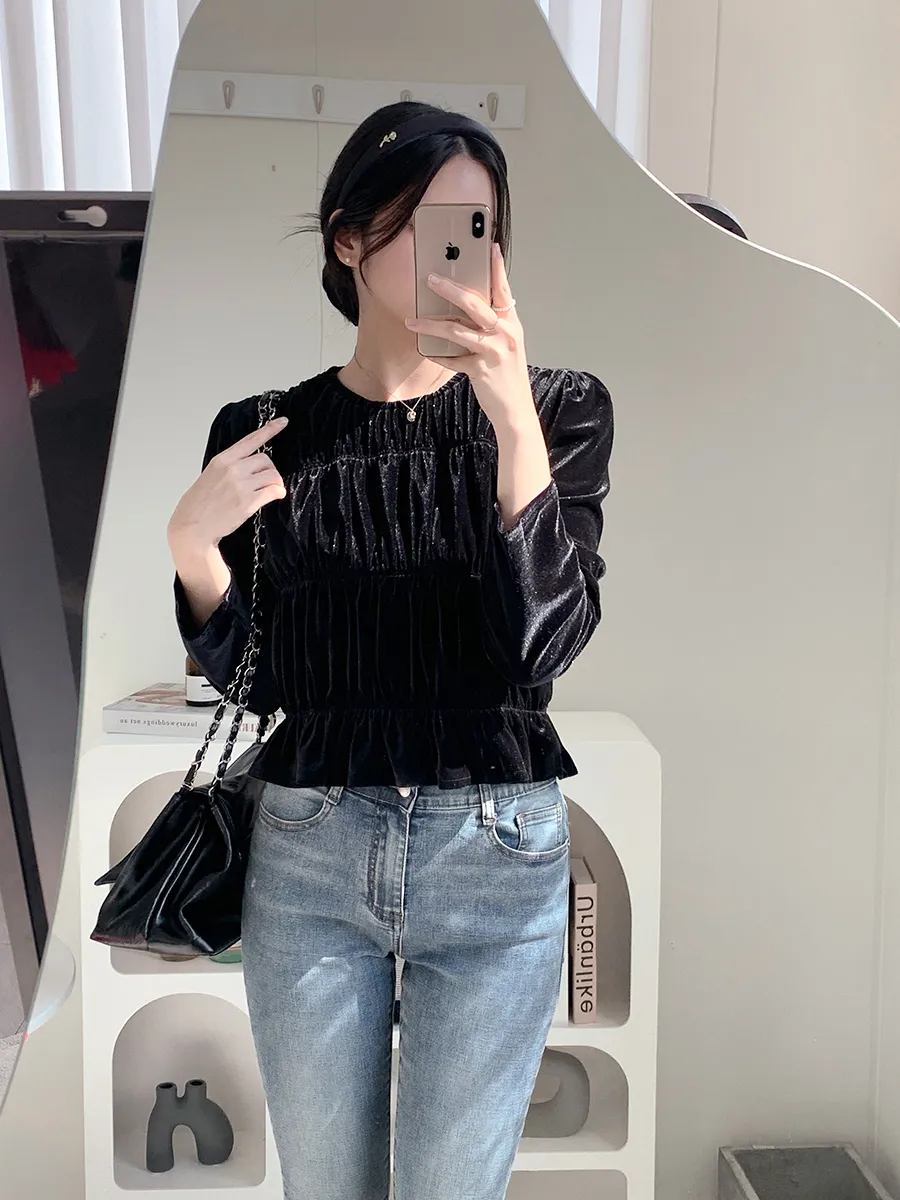 긴팔 티셔츠 모델 착용 이미지-S1L34