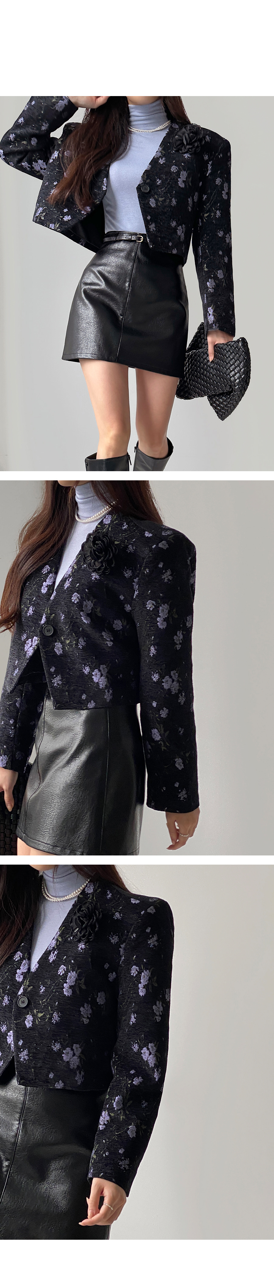 4298 花柄ショートジャケット 黒・緑 STB1123F1191_zo_a020.jpg