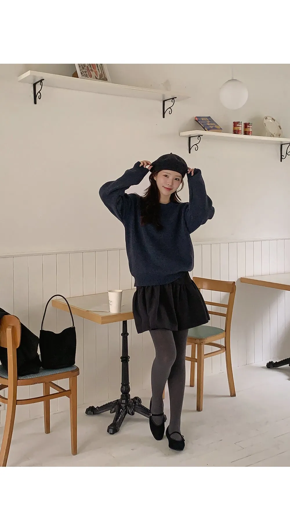 포근보카시 루즈핏 울 니트티