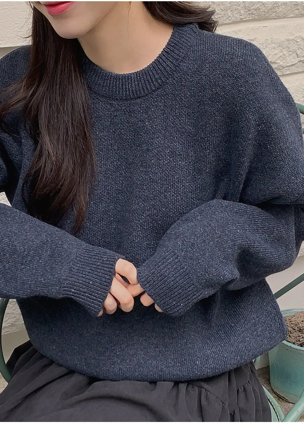 포근보카시 루즈핏 울 니트티