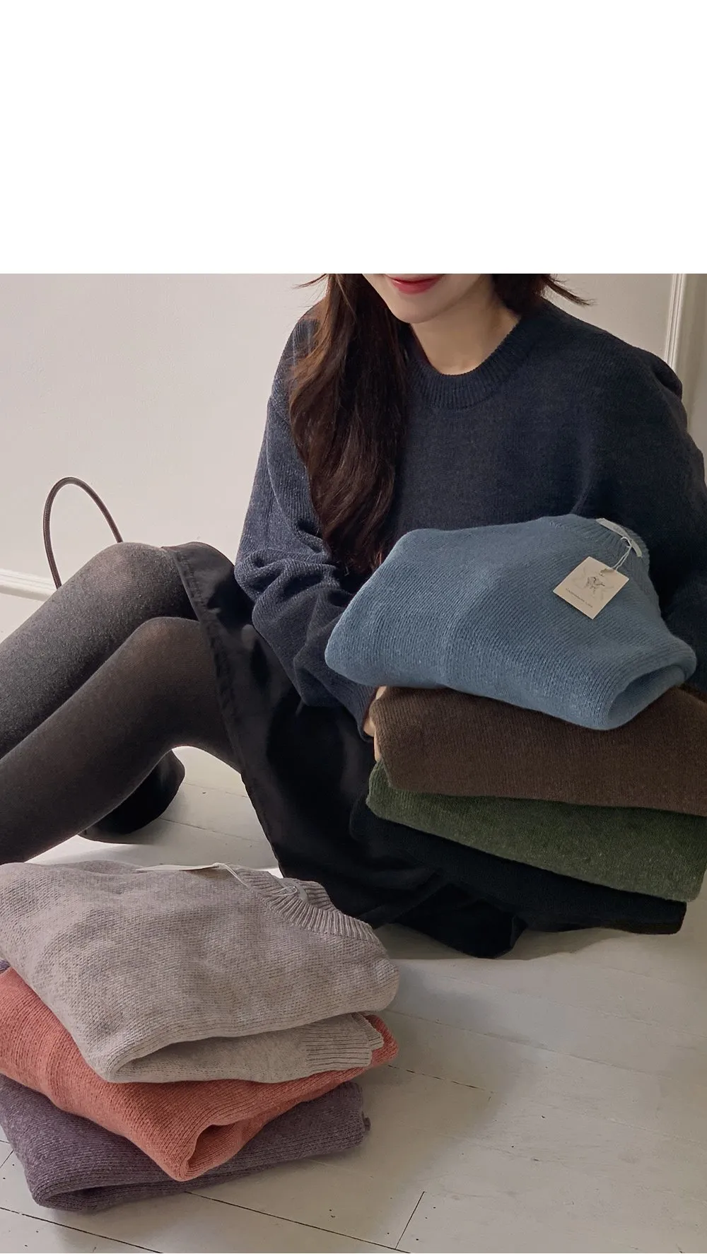 포근보카시 루즈핏 울 니트티