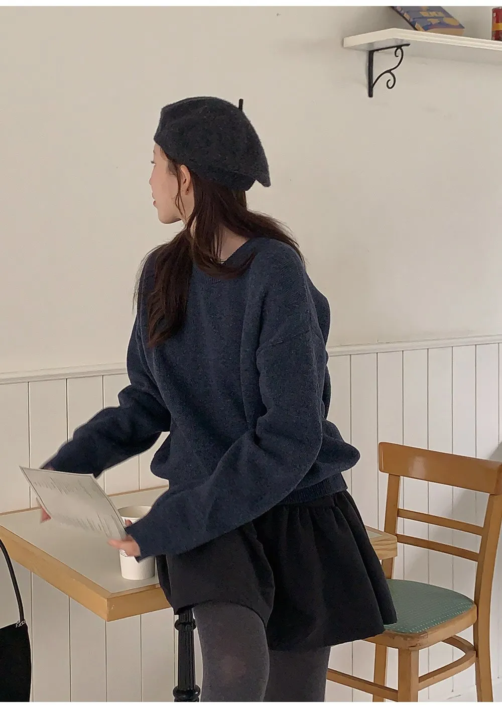 포근보카시 루즈핏 울 니트티