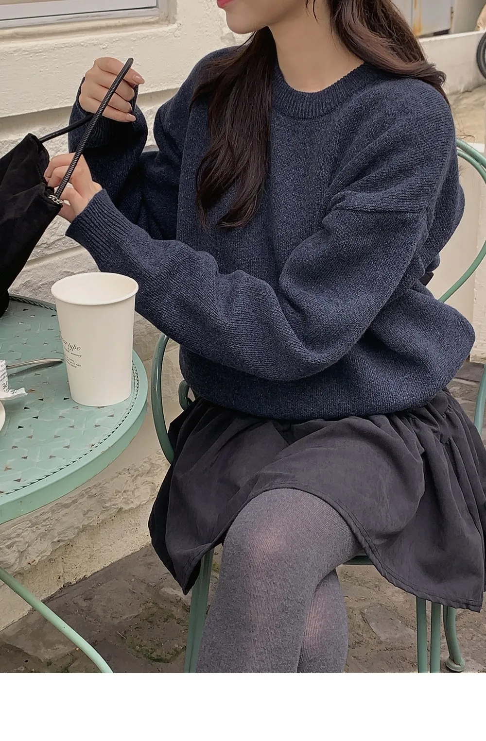 포근보카시 루즈핏 울 니트티